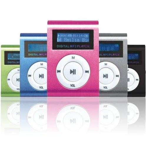 Mini Mp3 Player Tela Lcd + Fm Shuflle Clip Entrada Micro Sd